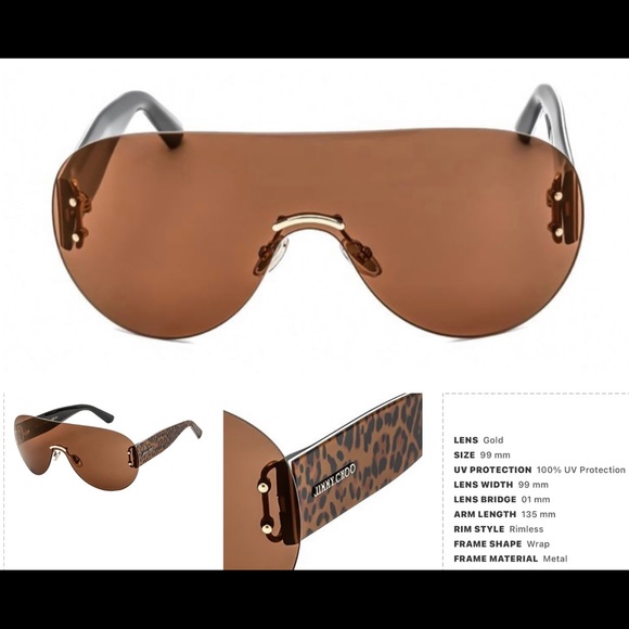 JIMMY CHOO UNISEX LEOPARD AND METAL SHIELD SUNGLASSES main image 8